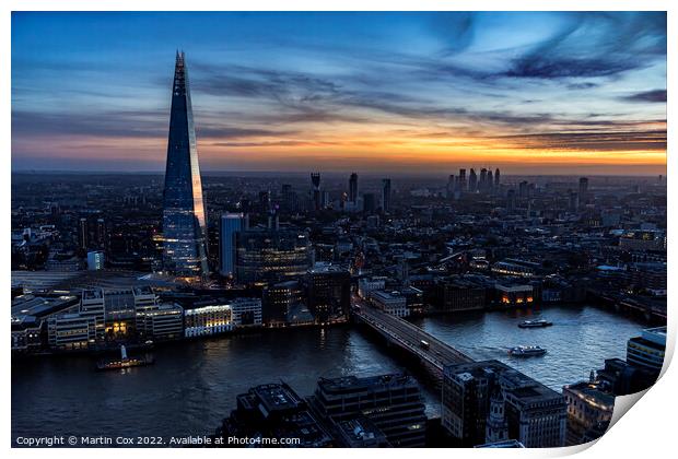 The Shard at Sunset Print by Martin Cox