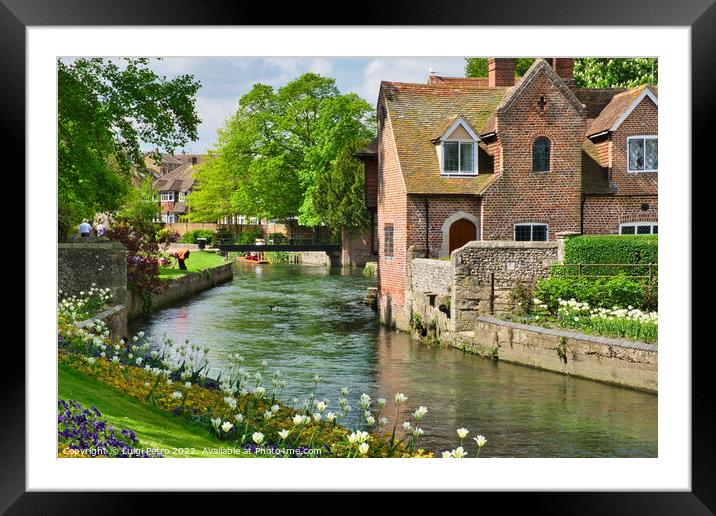 Great Stour river in Westgate Gardens, Canterbury,England. Framed Mounted Print by Luigi Petro