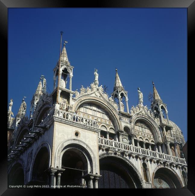 St Marks basilica, close up, Venice, Italy. Framed Print by Luigi Petro