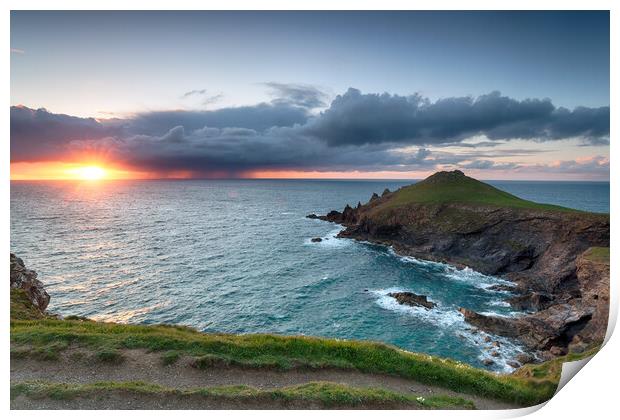 Stormy Sunset over the Rumps Print by Helen Hotson
