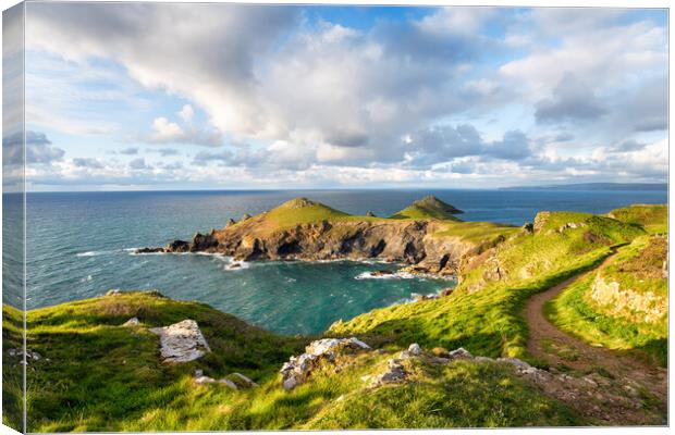 The Rumps on the Cornish Coast Canvas Print by Helen Hotson
