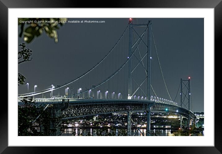 Nighttime Beauty of Forth Road Bridge Framed Mounted Print by John Hastings