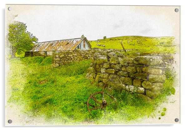 Ruins at Abandoned Scottish Croft Acrylic by Robert Murray