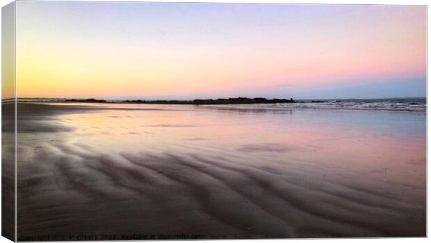 Rainbow Sunset at Low Tide Canvas Print by Julie Gresty