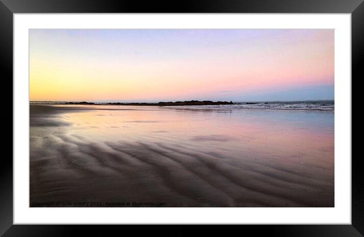 Rainbow Sunset at Low Tide Framed Mounted Print by Julie Gresty