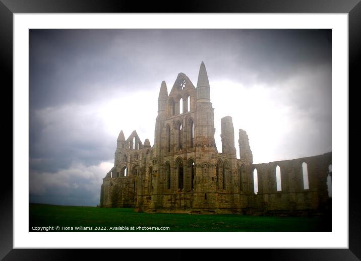 Whitby Abbey Atmospheric Framed Mounted Print by Fiona Williams