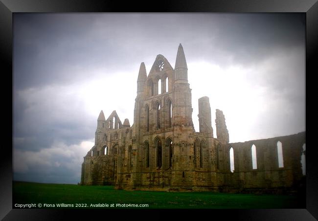 Whitby Abbey Atmospheric Framed Print by Fiona Williams