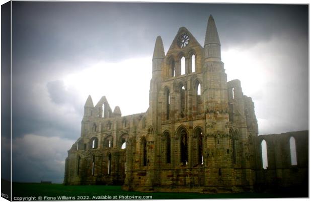 Whitby Abbey Canvas Print by Fiona Williams