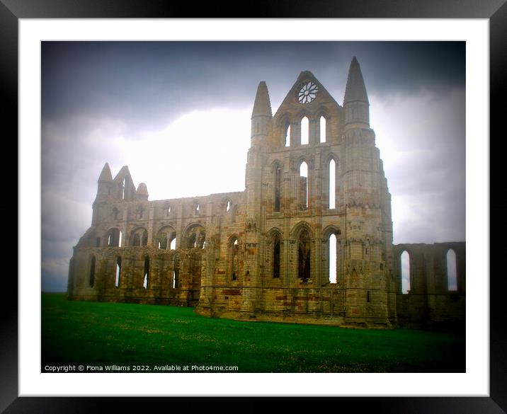 Whitby Abbey Atmospheric Framed Mounted Print by Fiona Williams