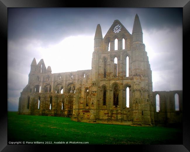 Whitby Abbey Atmospheric Framed Print by Fiona Williams