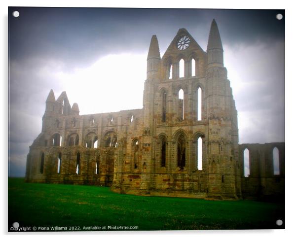 Whitby Abbey Atmospheric Acrylic by Fiona Williams