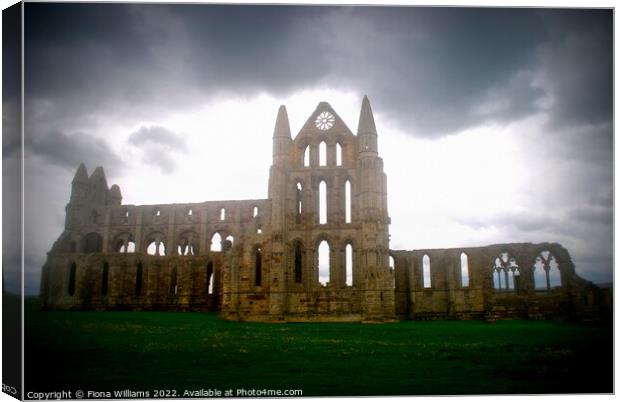 Whitby Abbey ruins Canvas Print by Fiona Williams