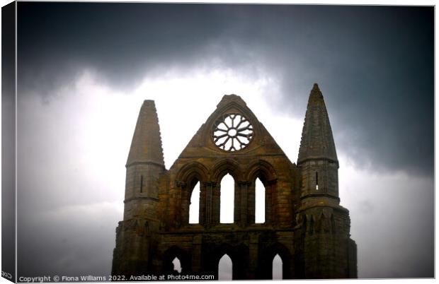 Whitby Abbey Front Canvas Print by Fiona Williams