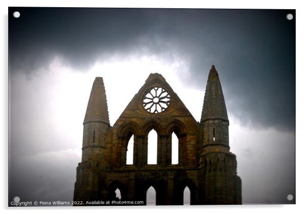 Whitby Abbey Front Acrylic by Fiona Williams