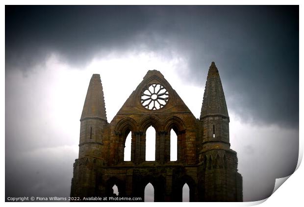 Whitby Abbey Front Print by Fiona Williams