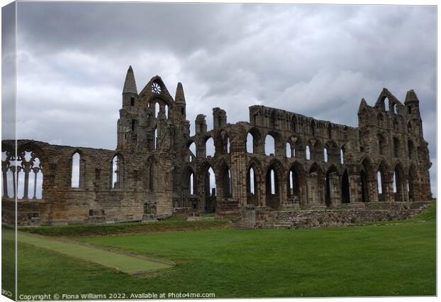 Whitby Abbey ruins Canvas Print by Fiona Williams