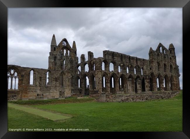 Whitby Abbey ruins Framed Print by Fiona Williams