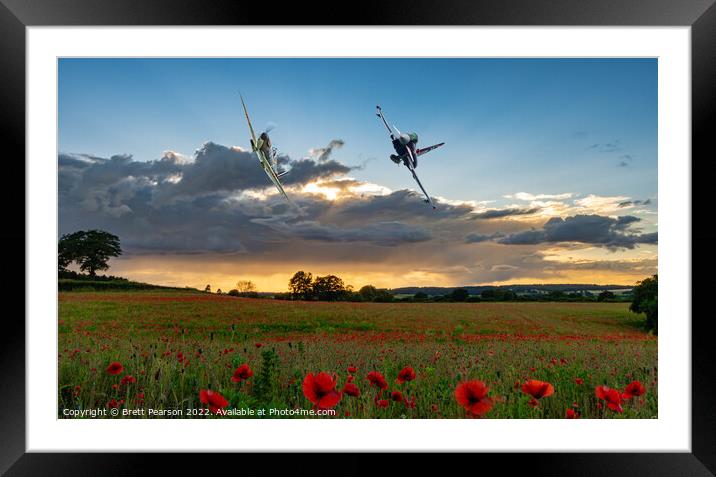 BBMF Spitfire and Eurofighter Typhoon Framed Mounted Print by Brett Pearson
