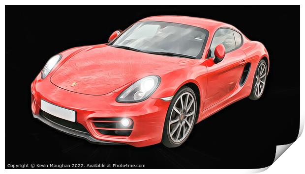 Red Porsche 2013: A Blaze of Racing Glory Print by Kevin Maughan