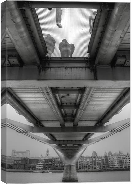 Millennium Bridge BW Canvas Print by David French