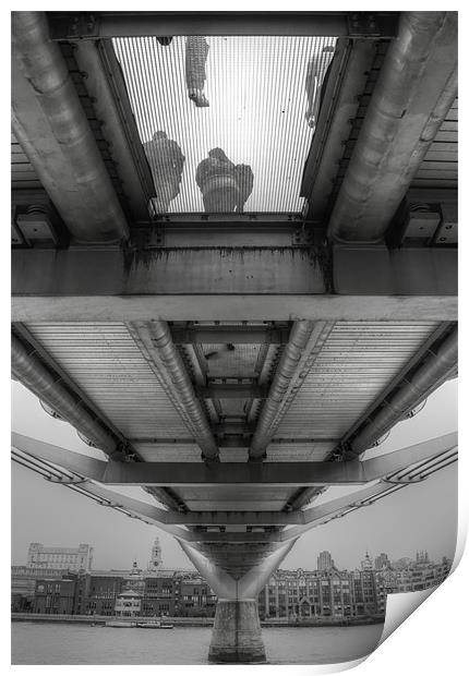 Millennium Bridge BW Print by David French