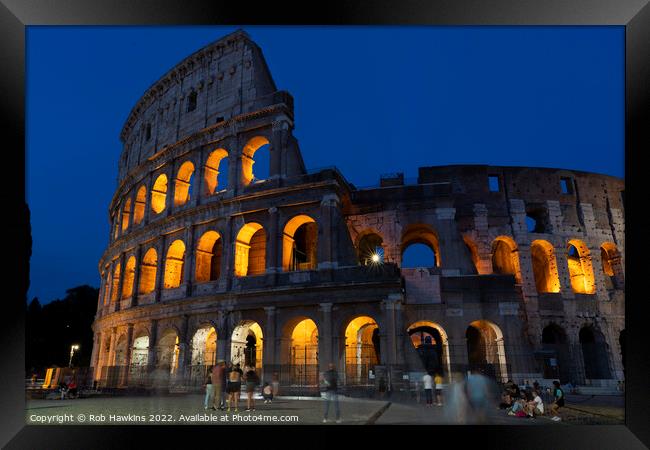 Night Colosseum  Framed Print by Rob Hawkins