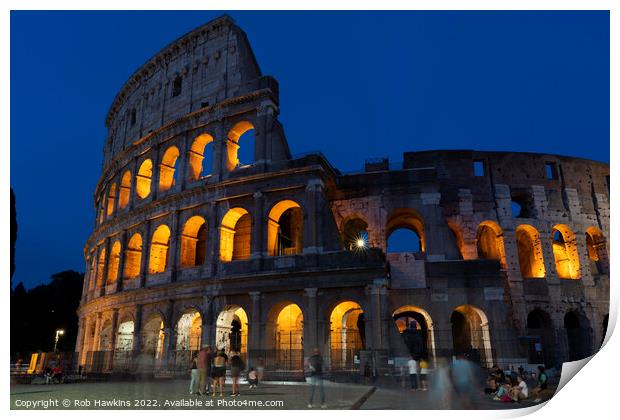 Night Colosseum  Print by Rob Hawkins
