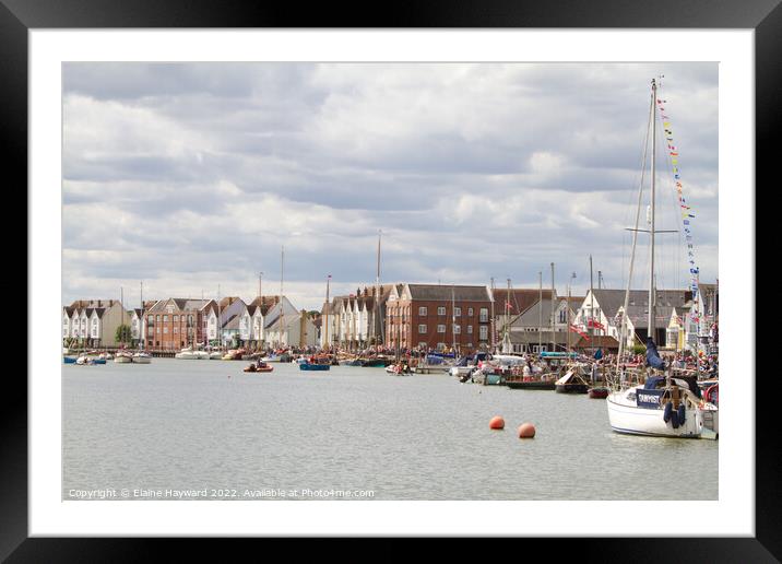 Wivenhoe in Essex on regatta day Framed Mounted Print by Elaine Hayward
