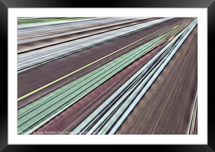 Abstract Line Travel Framed Mounted Print by Kevin Plunkett