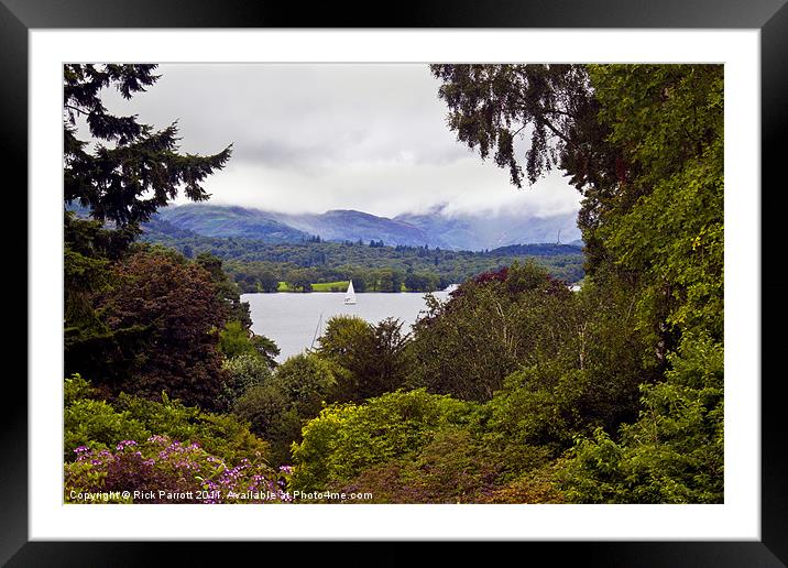 Yacht On Lake Windermere Framed Mounted Print by Rick Parrott