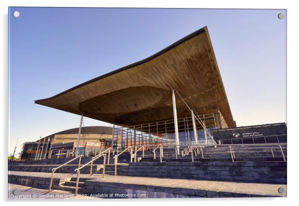 The Senedd Building Cardiff Bay Acrylic by Gordon Maclaren