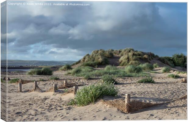 Sand Dunes on Instow beach North Devon Canvas Print by Kevin White