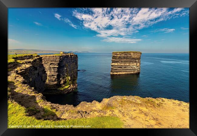 Majestic Cliffs of Downpatrick Head Framed Print by jim Hamilton