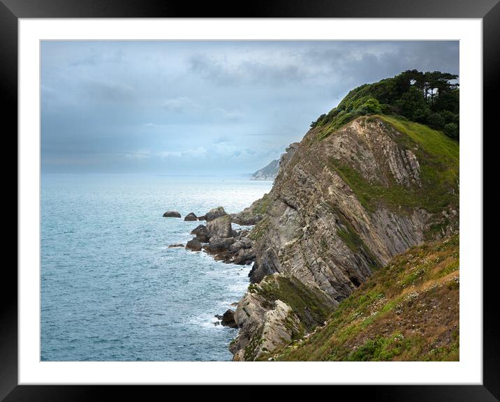 Outdoor oceanbeach Dorset coastline  Framed Mounted Print by christian maltby