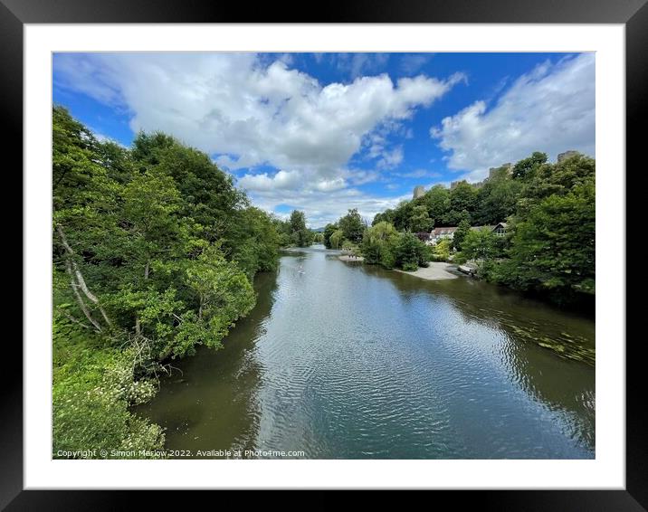 View from Dinham Bridge in Ludlow, Shropshire Framed Mounted Print by Simon Marlow