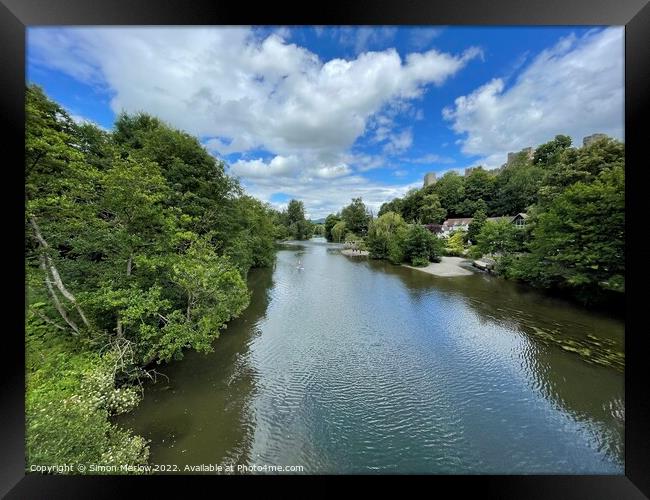 View from Dinham Bridge in Ludlow, Shropshire Framed Print by Simon Marlow