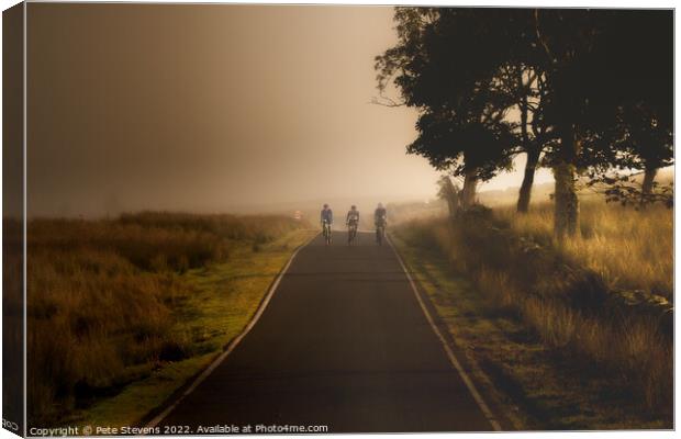 Early morning cycle Canvas Print by Pete Stevens