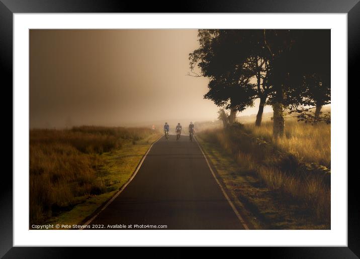 Early morning cycle Framed Mounted Print by Pete Stevens