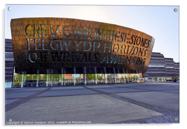 The Millennium Centre Arts Complex Cardiff Bay, Wales  Acrylic by Gordon Maclaren