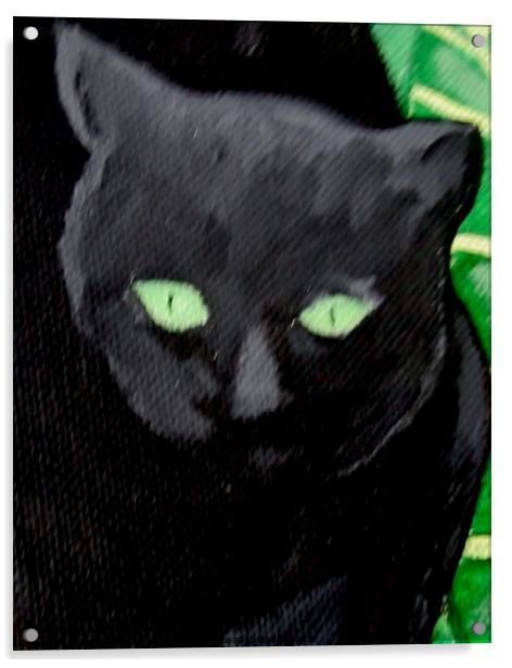 Black Cat Acrylic by Stephanie Moore
