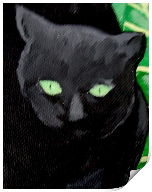 Black Cat Print by Stephanie Moore