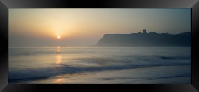 Scarborough Castle Sunrise Framed Print by Darren Galpin
