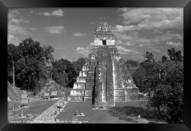Temple of Grand Jaguar Tikal Guatemala Framed Print by John Mitchell