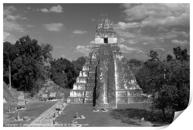 Temple of Grand Jaguar Tikal Guatemala Print by John Mitchell