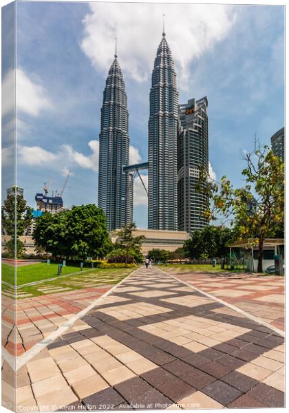 The Petronas Twin Towers, Canvas Print by Kevin Hellon