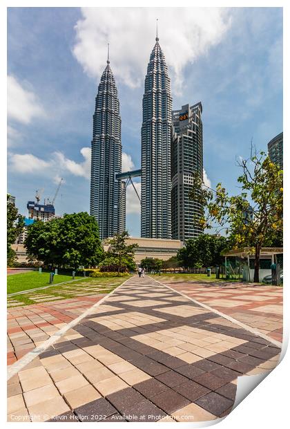The Petronas Twin Towers, Print by Kevin Hellon