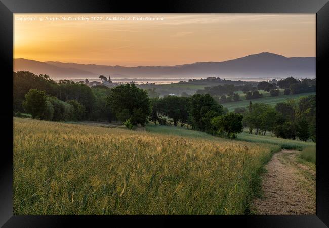 Tuscan dawn Framed Print by Angus McComiskey
