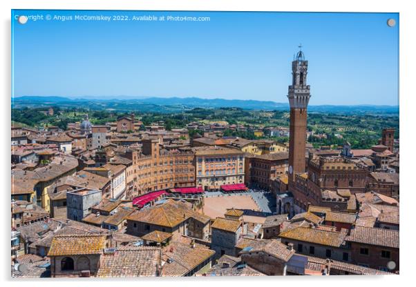Piazza del Campo in Siena, Tuscany, Italy Acrylic by Angus McComiskey