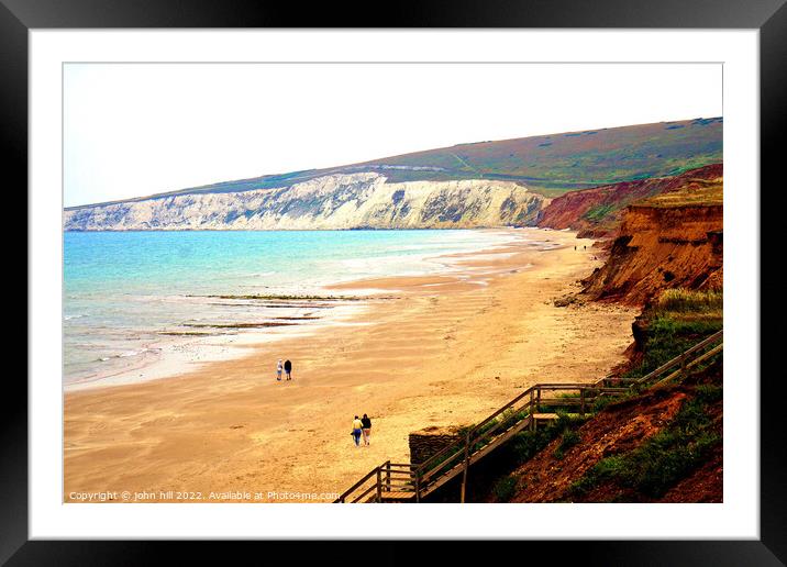 Compton bay at low tide, Isle of Wight. Framed Mounted Print by john hill