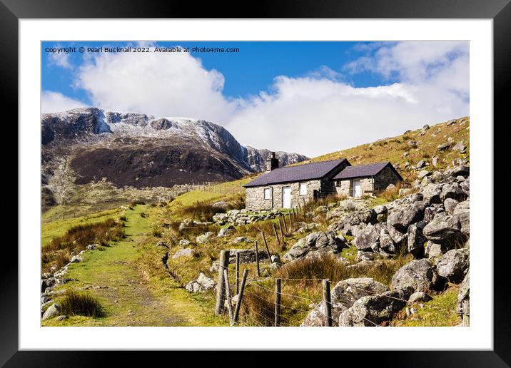 Cwm Eigiau Mountain Hut Carneddau Snowdonia Framed Mounted Print by Pearl Bucknall
